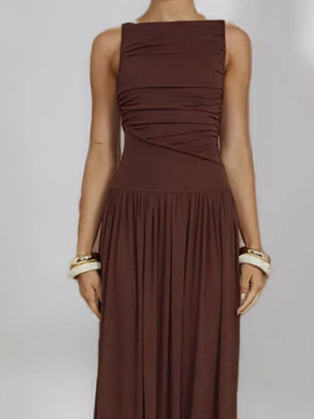 Ruched Sleeveless Maxi Dress - alternate view 6