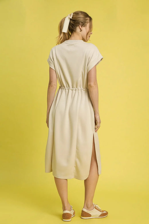 Umgee Side Slit Short Sleeve Midi Tee Dress - alternate view 2