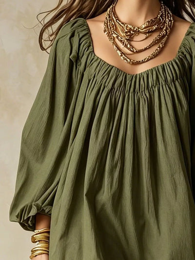 Flowy Balloon Sleeve Mini Dress - alternate view 5