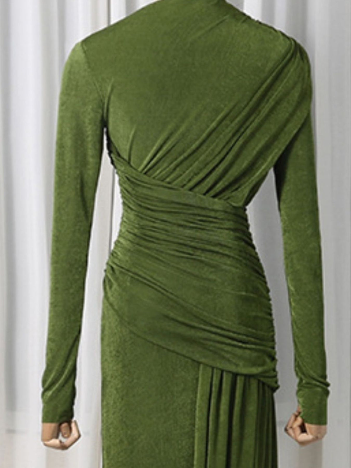 Ruched Long Sleeve Maxi Dress - alternate view 14