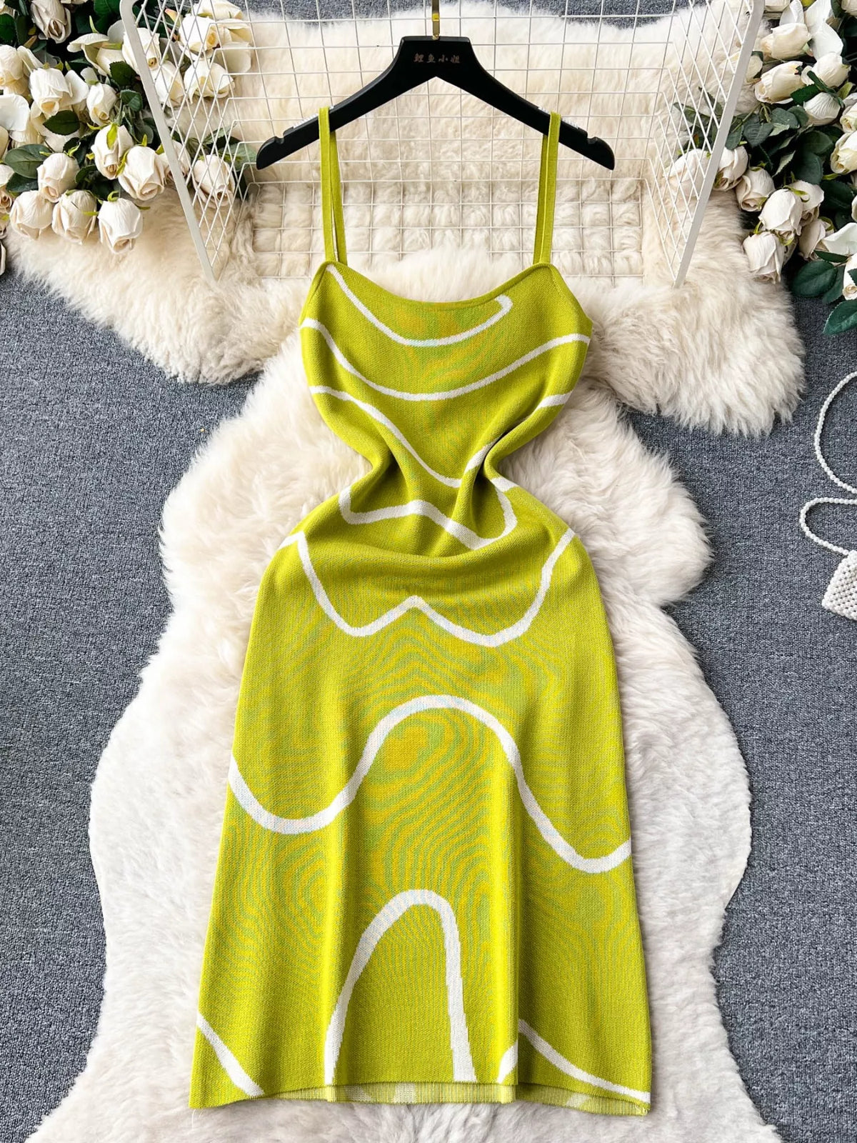 Wave Pattern Knit Midi Dress - alternate view 4