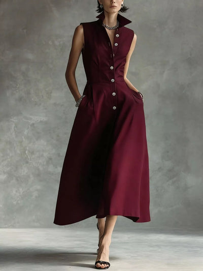 Sleeveless Button-Down Midi Shirt Dress - alternate view 12