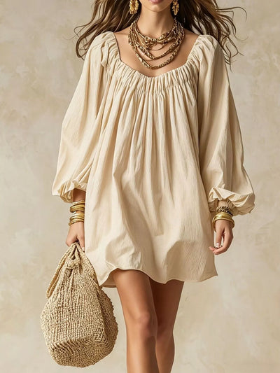 Flowy Balloon Sleeve Mini Dress - alternate view 9
