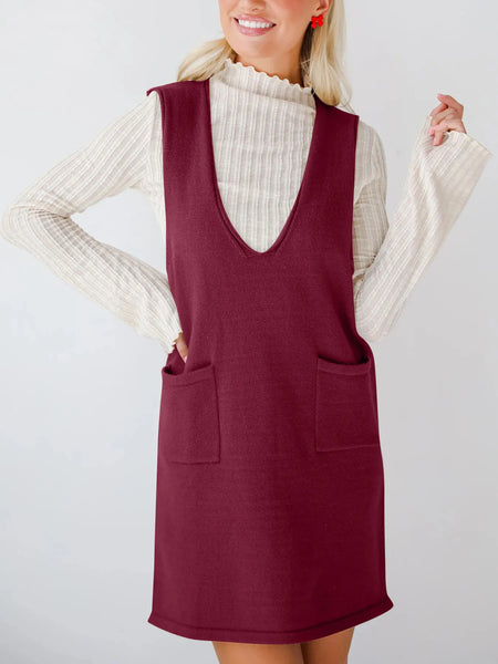 Sleeveless Knit Dress with Pockets - alternate view 12