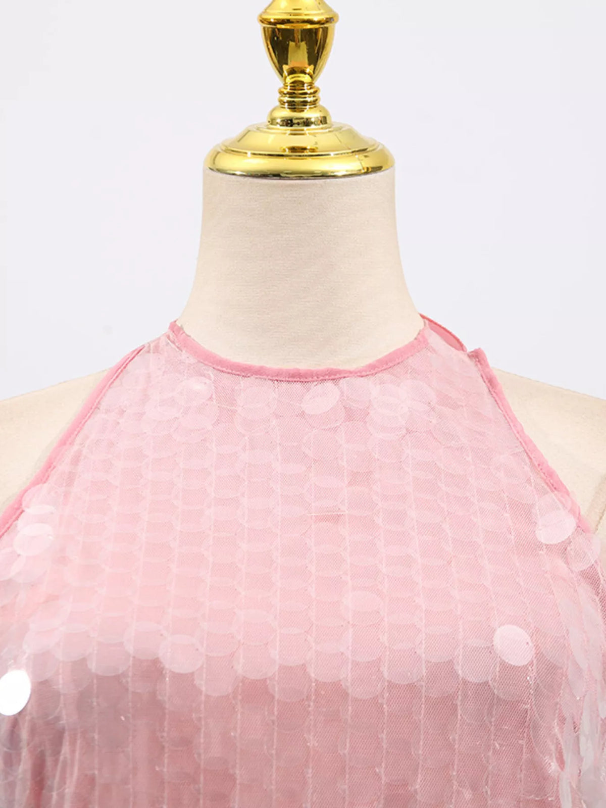 Sequin Halter Neck Sleeveless Mini Dress - alternate view 5