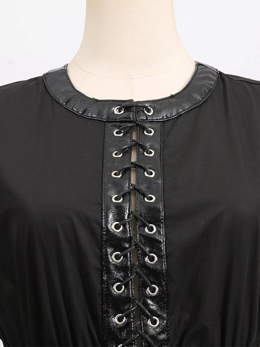 Lace-Up Corset Sleeveless Midi Dress - alternate view 5