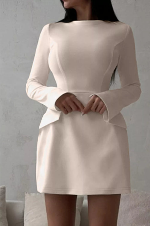 Long-Sleeve Mini Dress with Flap Pockets - alternate view 4
