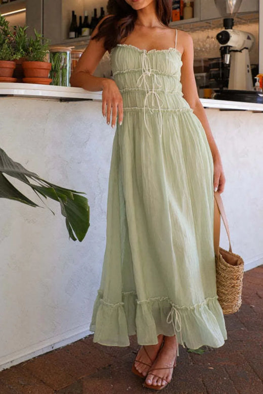 Ruffled Hem Frill Midi Cami Dress - alternate view 5