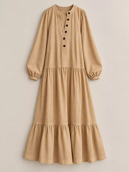 Button Front Tiered Maxi Dress - alternate view 15