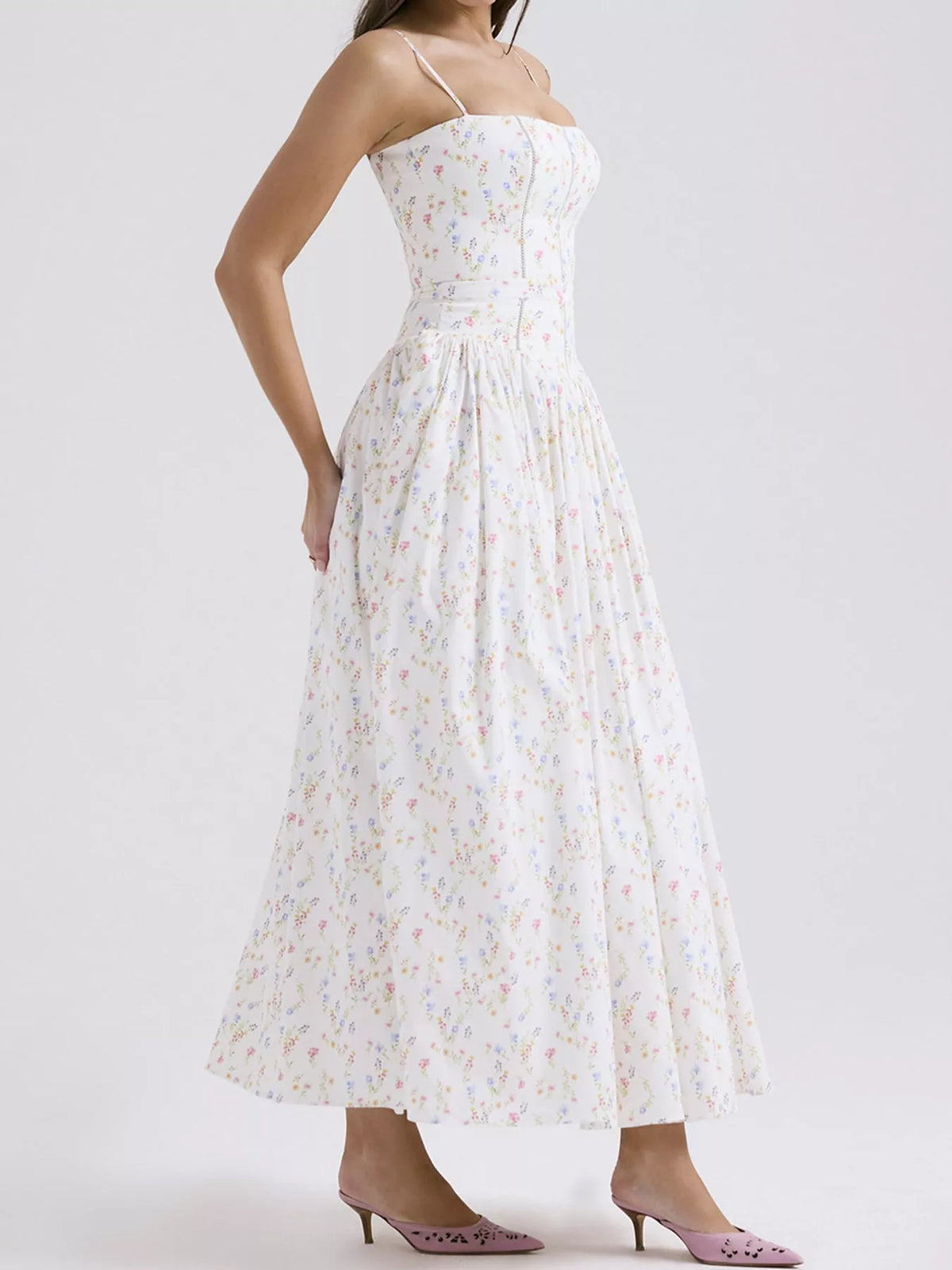 Floral Spaghetti Straps Midi Dress - alternate view 18