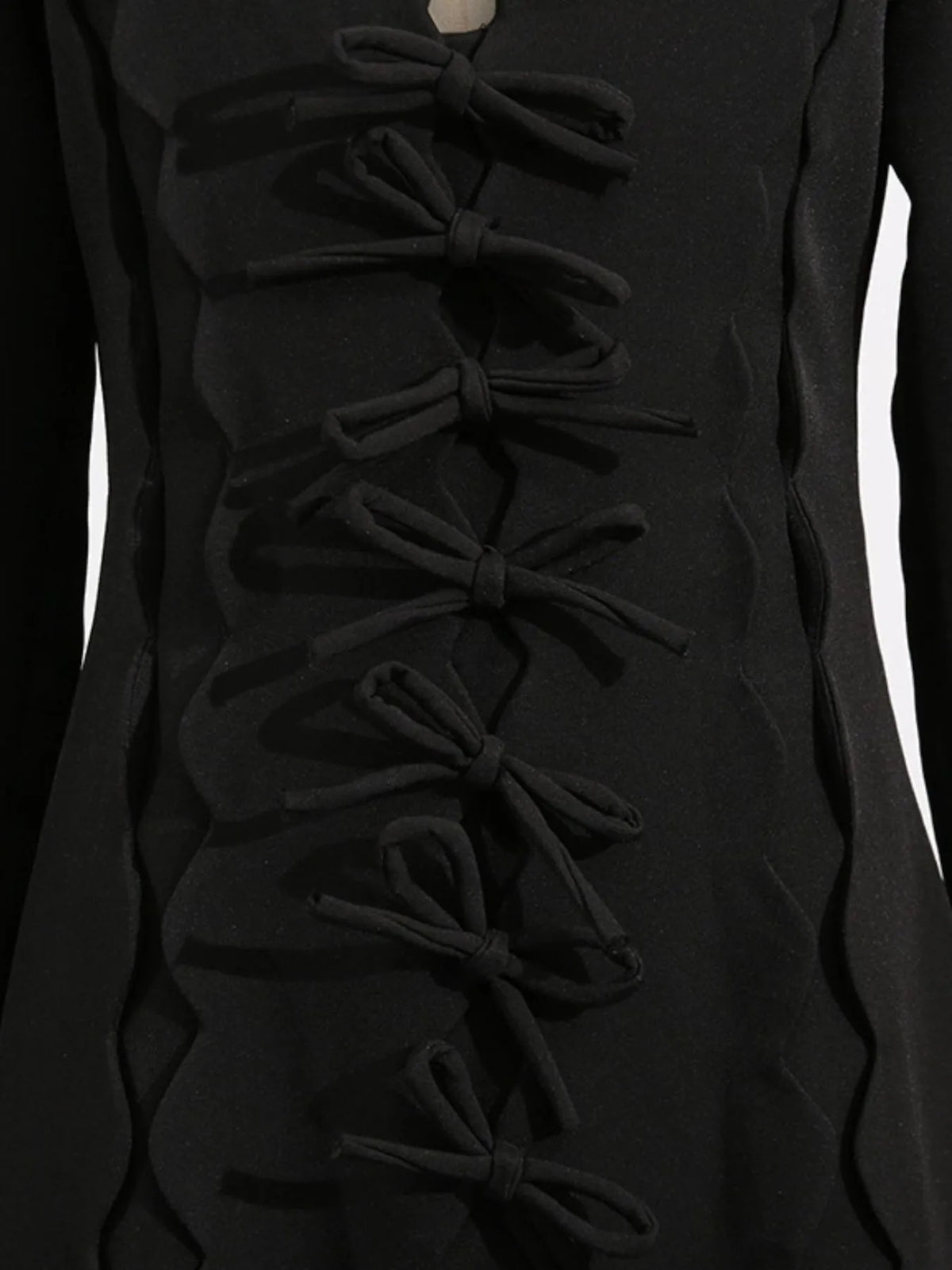 Long Sleeve Bow Front Midi Dress - alternate view 13