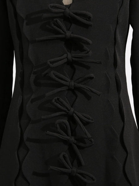 Long Sleeve Bow Front Midi Dress - alternate view 13