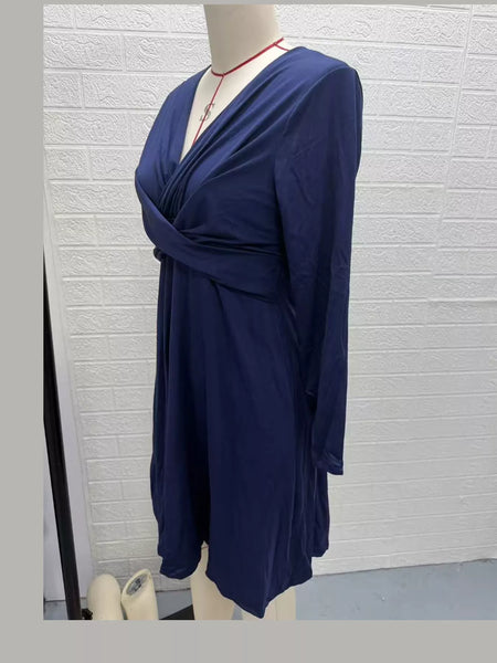 Full Size Ruched Front Midi Dress Plus Size - alternate view 14