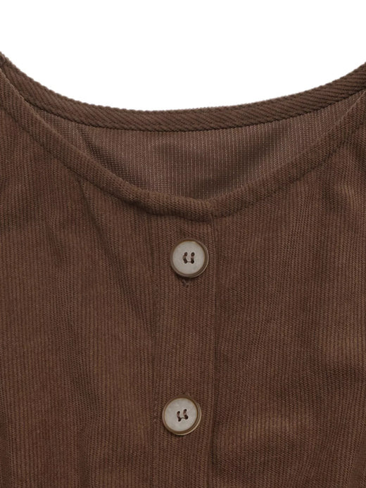 Corduroy Button-Down Maxi Dress - alternate view 6