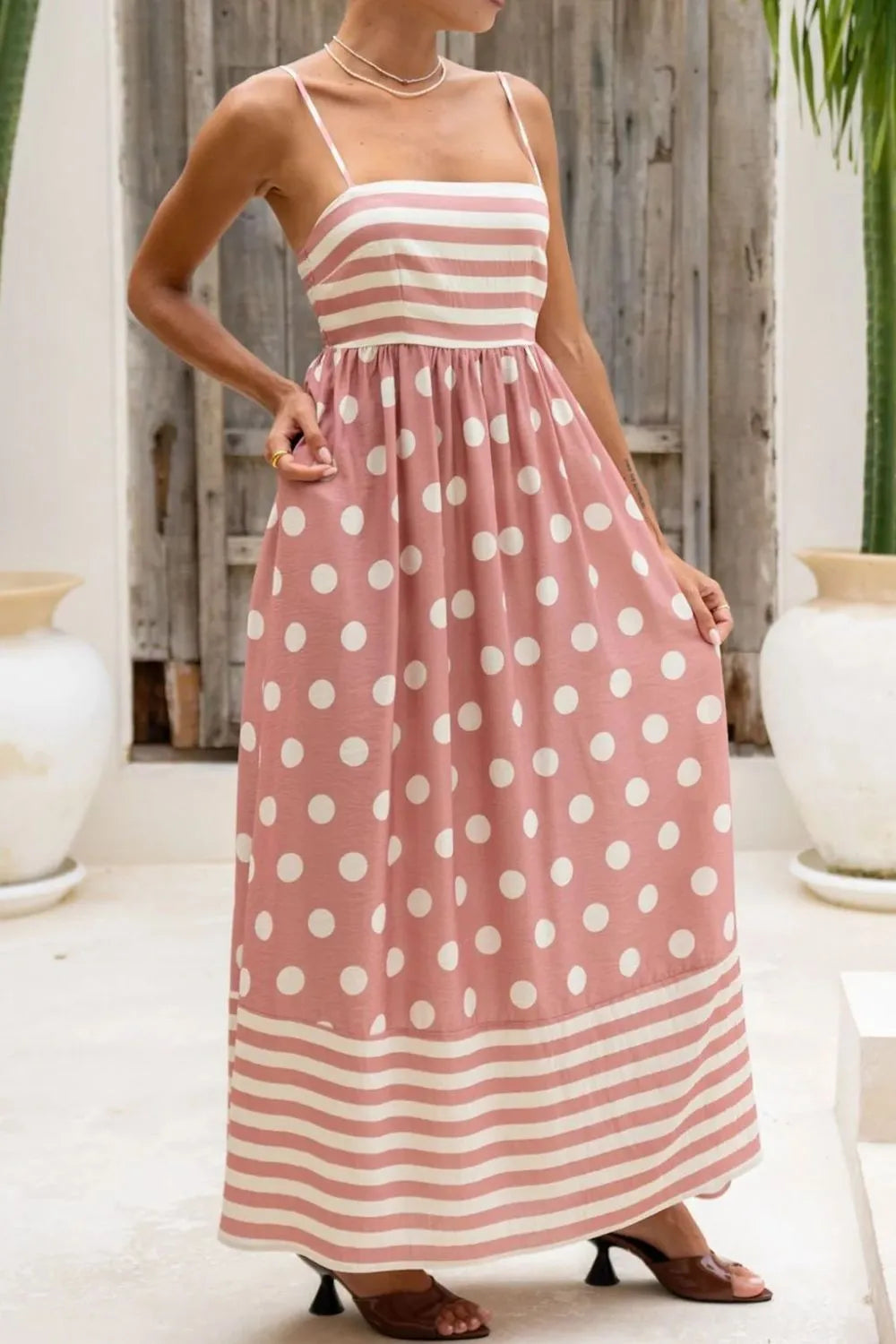 Polka Dot Square Neck Cami Dress - alternate view 11