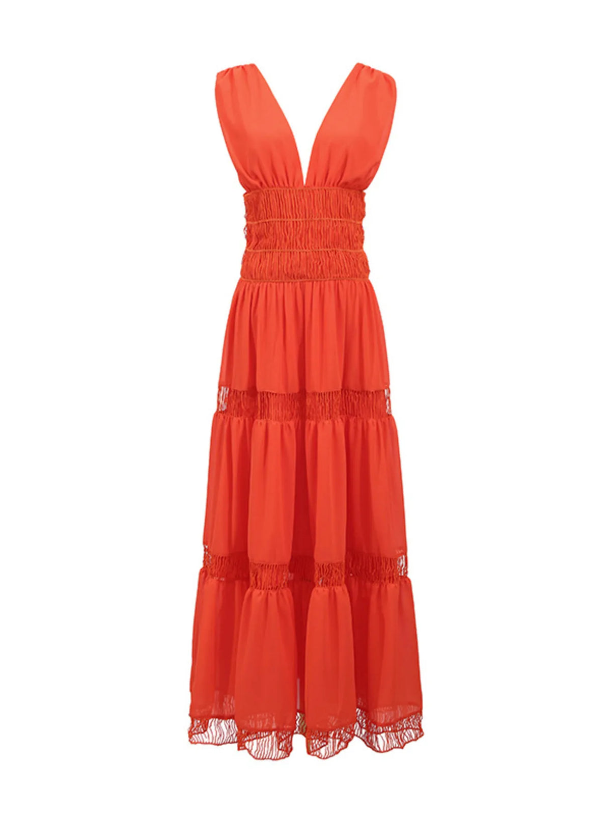 Tiered V-Neck Sleeveless Maxi Dress - alternate view 13