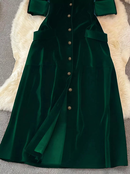 Velvet Button-Down Midi Dress - alternate view 11