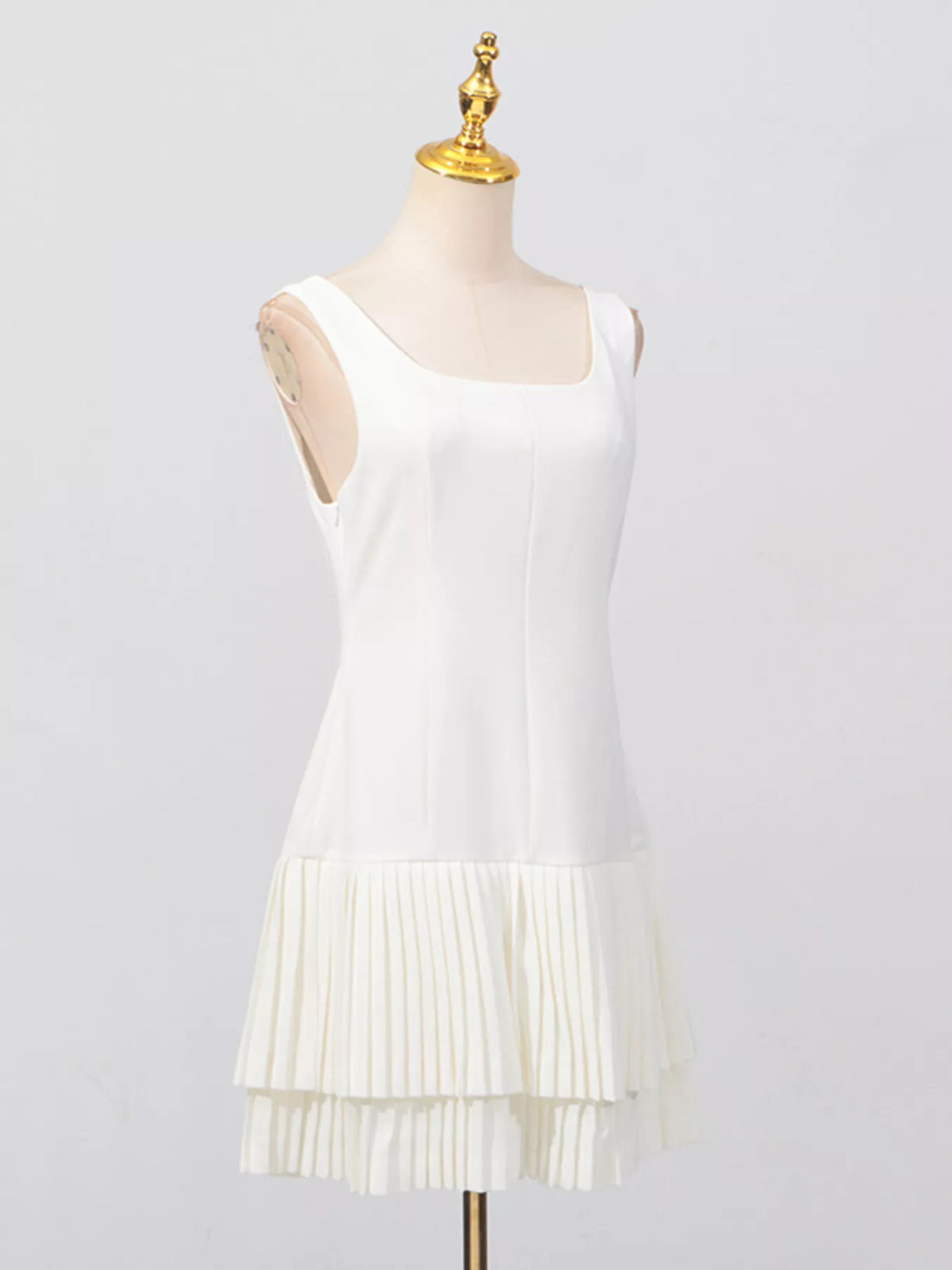 Square Neck Pleated Mini Dress - alternate view 7
