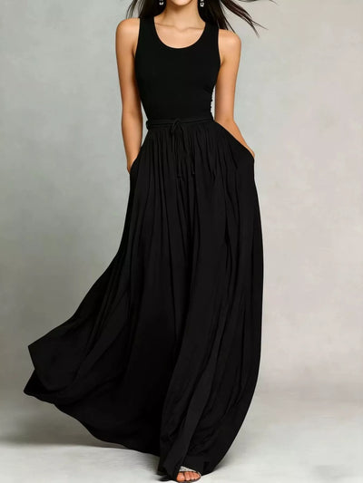 Sleeveless Solid Color Maxi Dress - alternate view 3