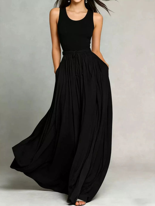 Sleeveless Solid Color Maxi Dress - alternate view 3