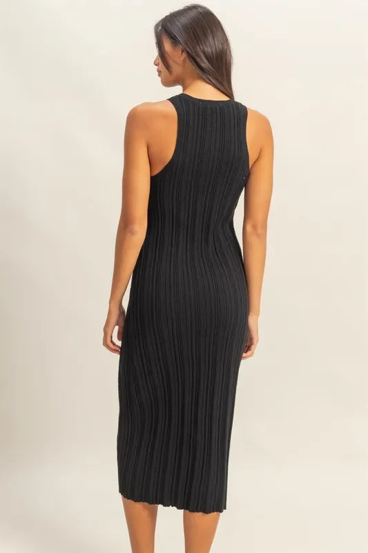 HYFVE Round Neck Bodycon Ribbed Knit Dress - alternate view 4