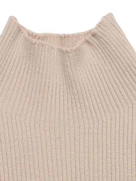 Ribbed Mock Neck Flare Sleeve Sweater Dress - alternate view 6