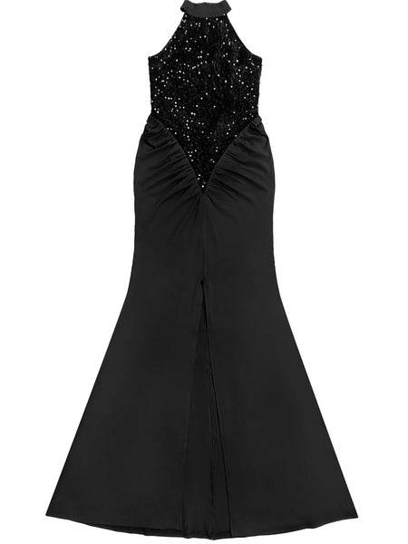 Sequin High Slit Sleeveless Maxi Dress - alternate view 8