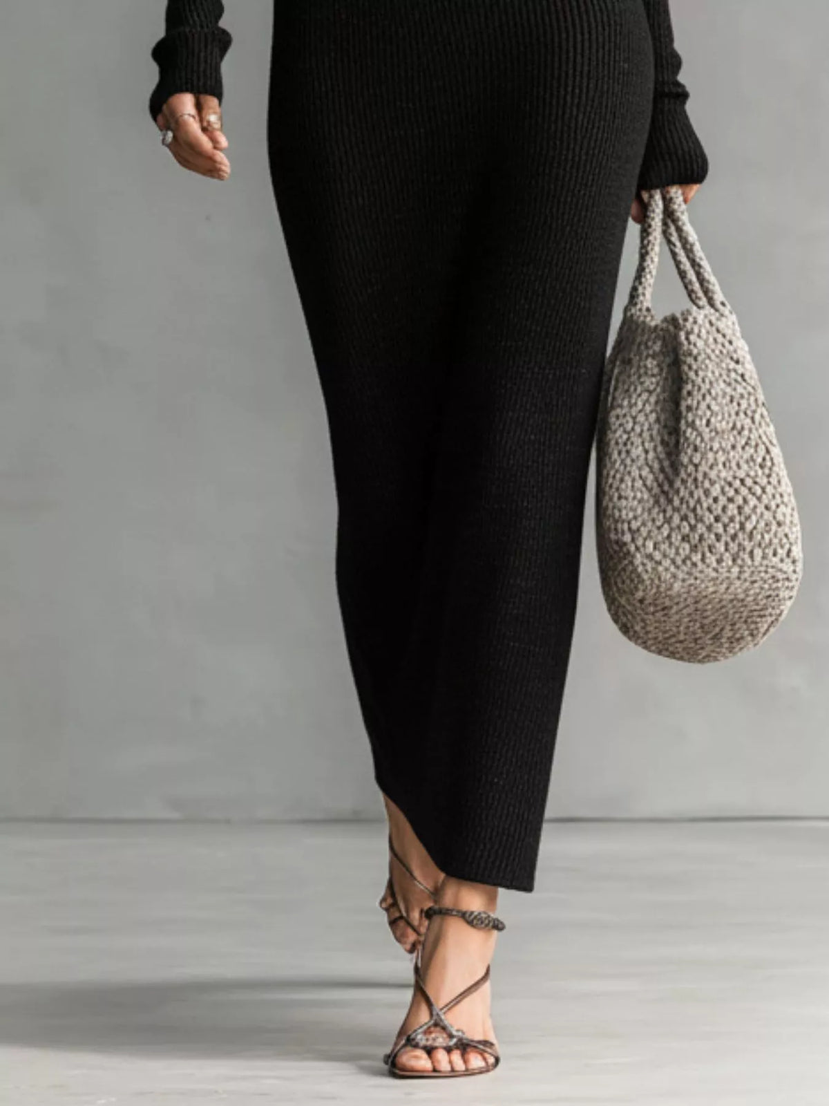 Hooded Knit Maxi Dress with Button-Up Placket and Chest Pockets - alternate view 10