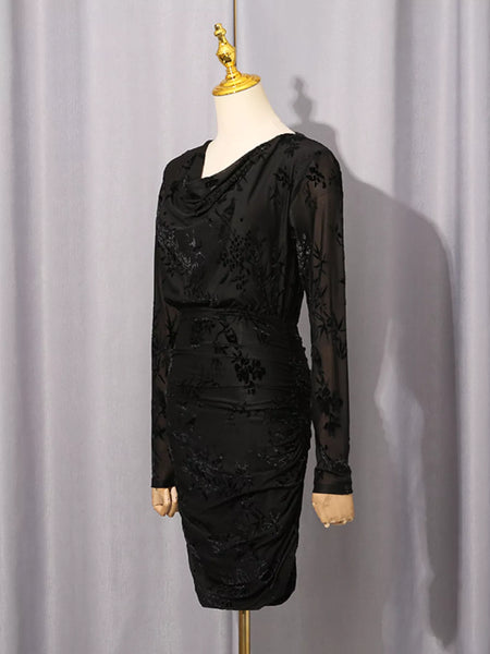 Ruched Long Sleeve Mini Dress - alternate view 9