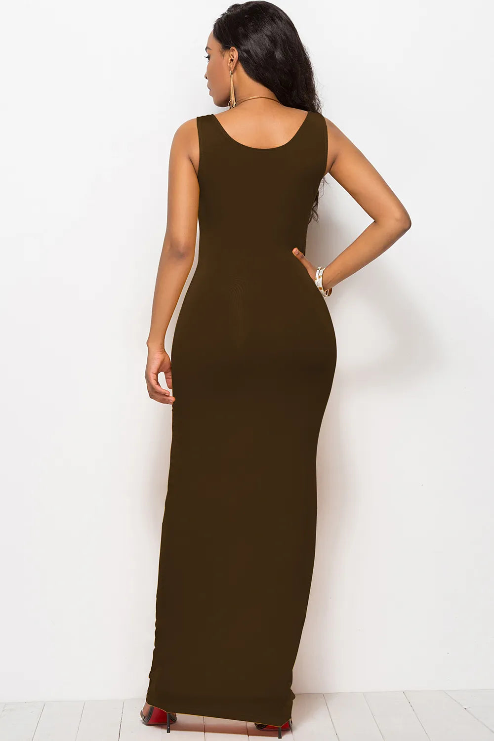 Scoop Neck Wide Strap Maxi Dress - alternate view 2