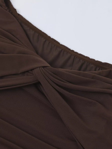 Off-Shoulder Ruched Maxi Dress - alternate view 13