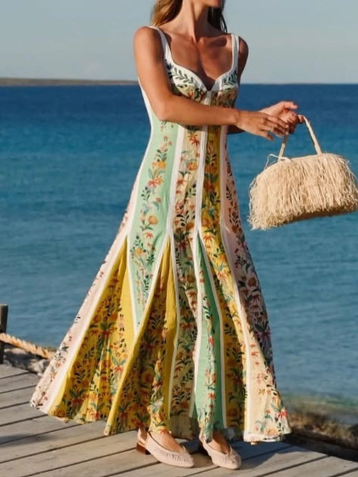Floral Print Sweetheart Neck Maxi Dress - alternate view 6