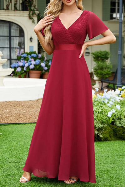 Surplice Flutter Sleeve Maxi Dress - alternate view 4