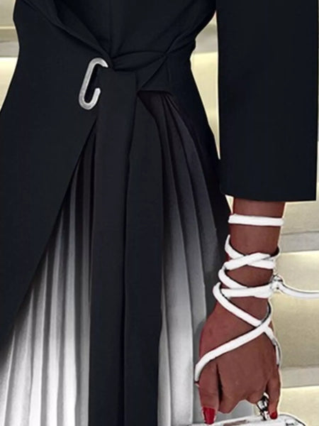 Blazer Style Pleated Midi Dress - alternate view 6