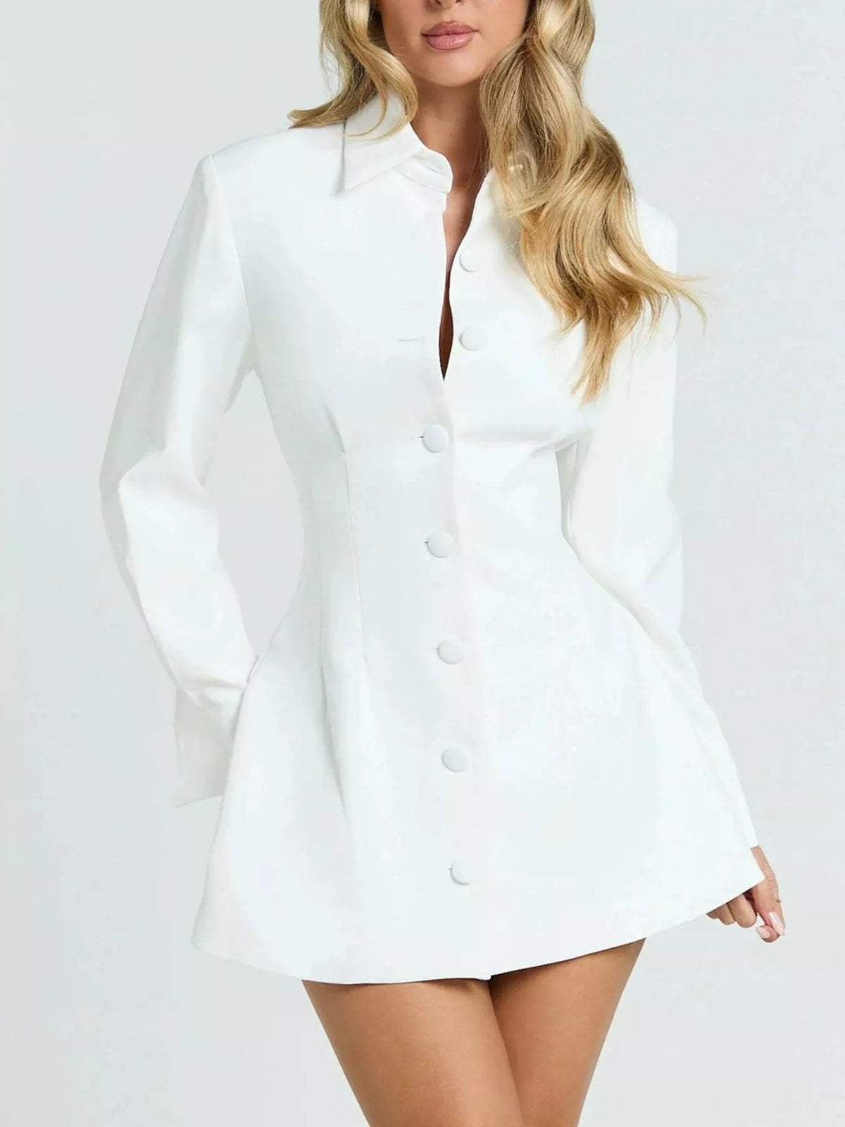 Corset-Style Button-Down Blazer Dress - alternate view 8