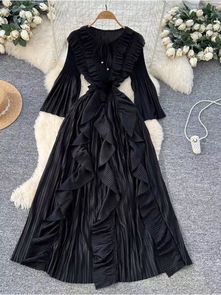 Ruffled A-Line Midi Dress - alternate view 7