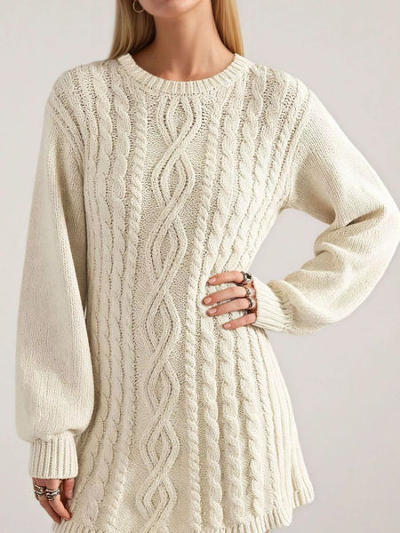 Cable Knit Sweater Mini Dress - alternate view 3