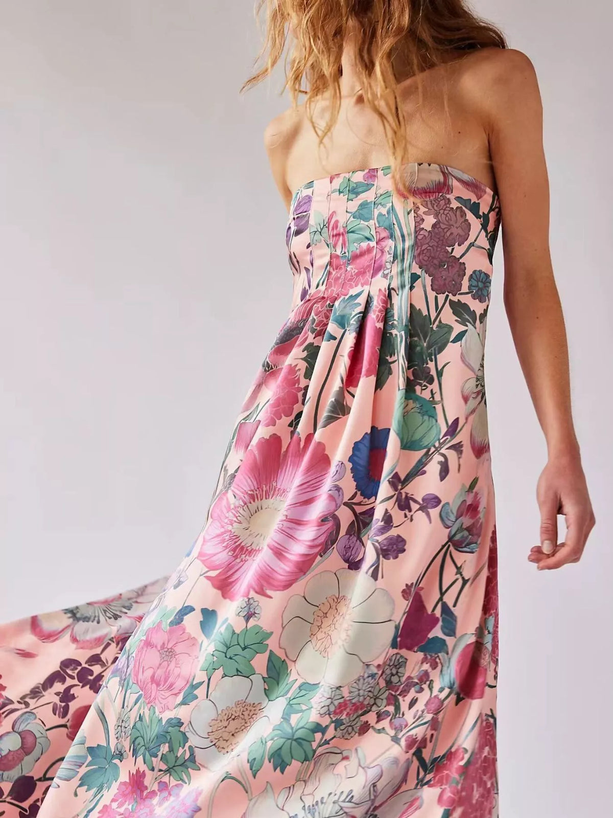 Floral Print Sleeveless Maxi Dress - alternate view 2