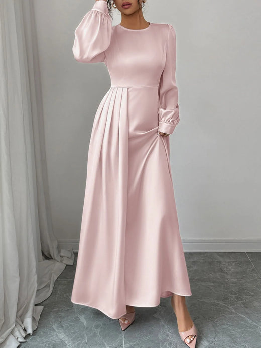 Satin Long Sleeve Maxi Dress - alternate view 2