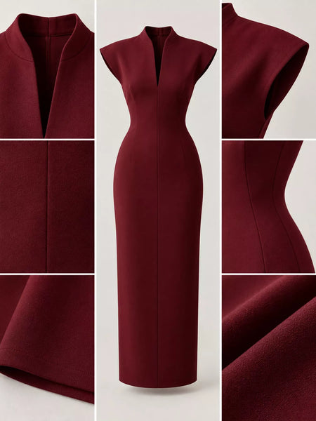 Slit Sleeveless Bodycon Midi Dress - alternate view 26
