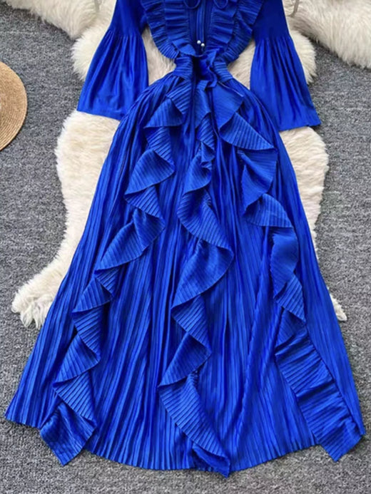 Ruffled A-Line Midi Dress - alternate view 4