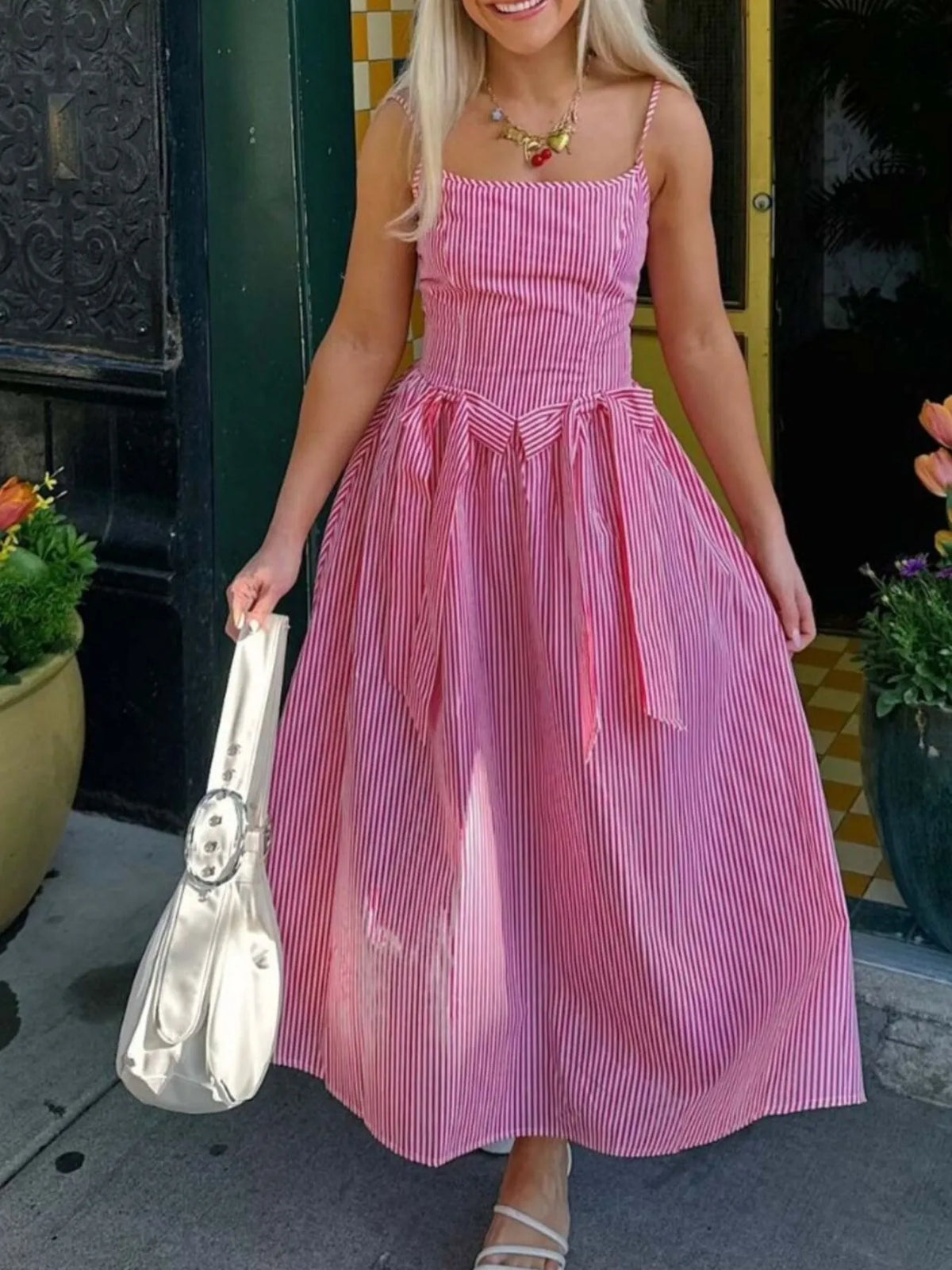 Bow Detail Midi Cami Dress