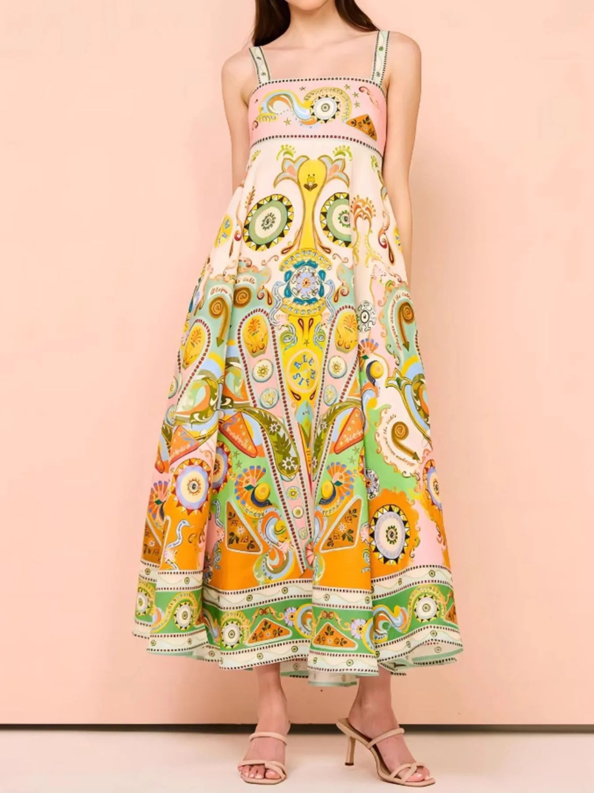 Paisley Print Square Neck Summer Dress - alternate view 4