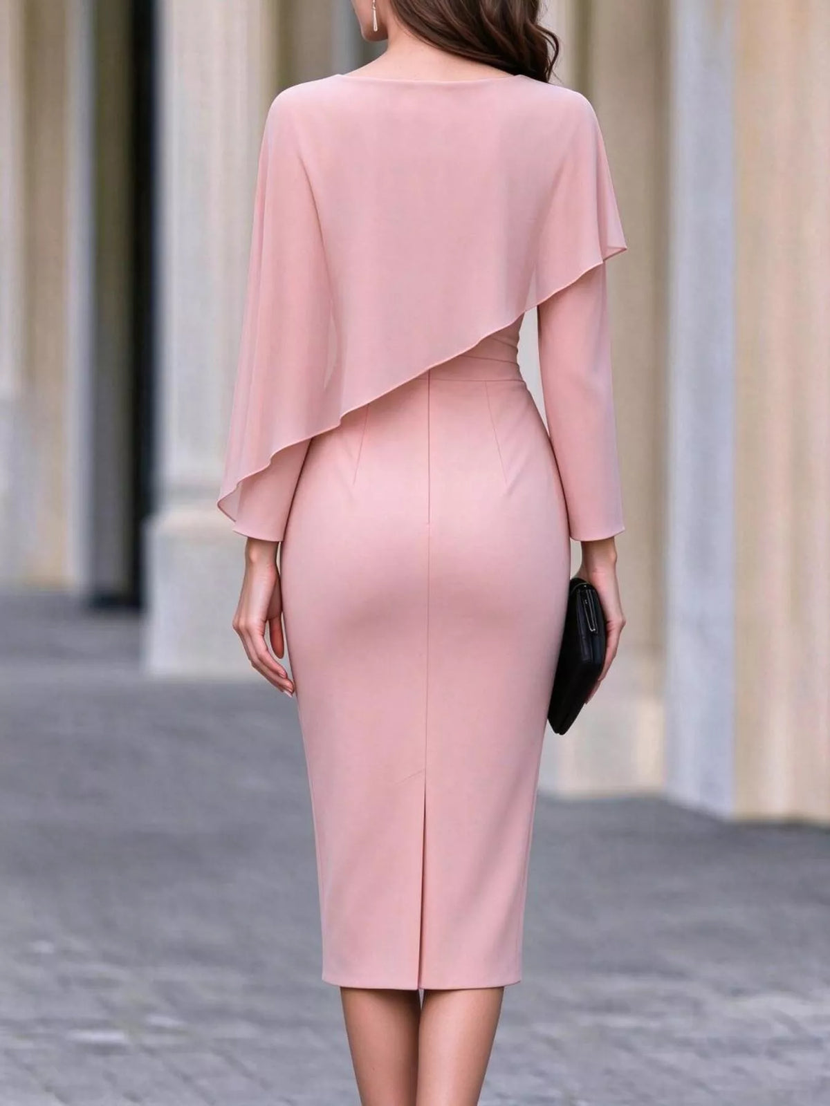 Cape-Style Bodycon Midi Dress - alternate view 2