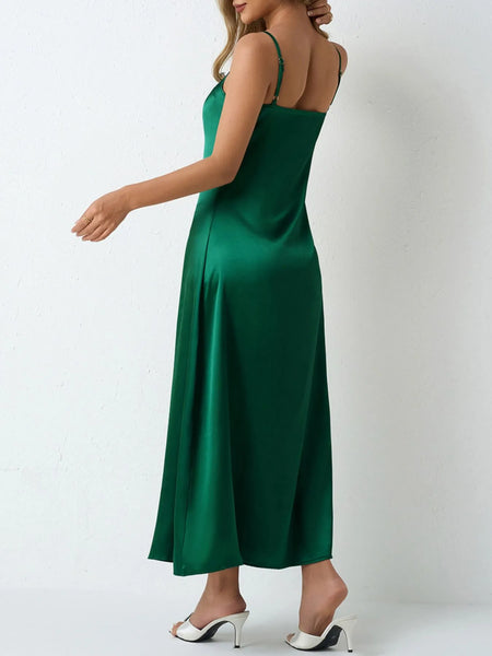 Satin Cowl Neck Cami Dress - alternate view 2