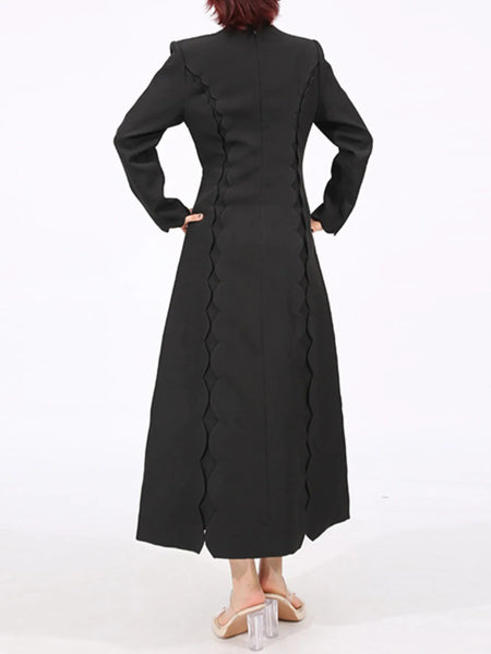 Long Sleeve Bow Front Midi Dress - alternate view 7