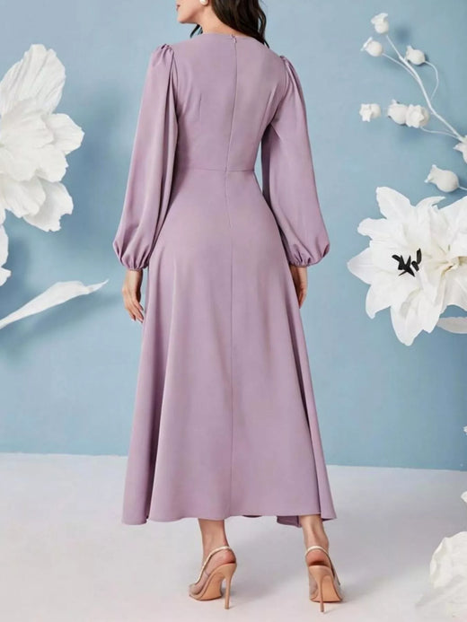 V-Neck Balloon Sleeve Maxi Dress - alternate view 6