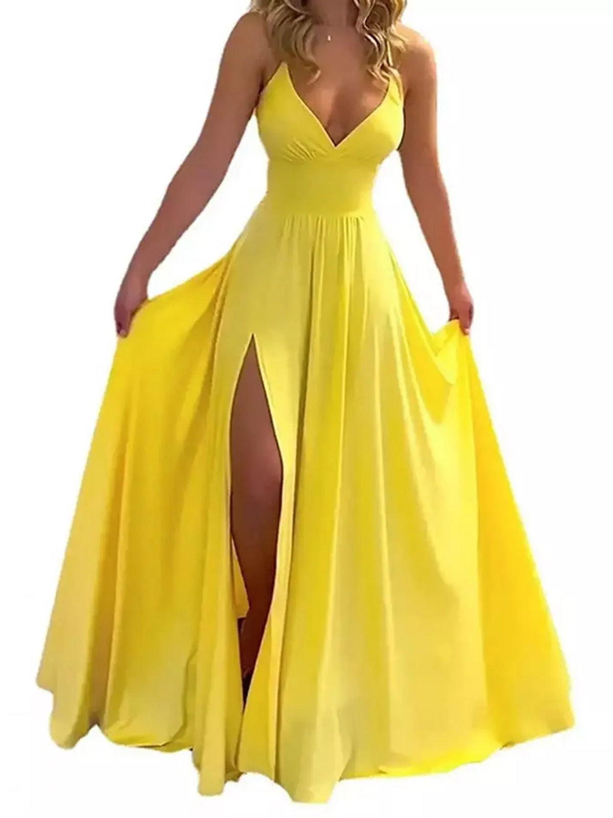 Full Size Sleeveless High-Slit Flowy Maxi Dress Plus Size - alternate view 2
