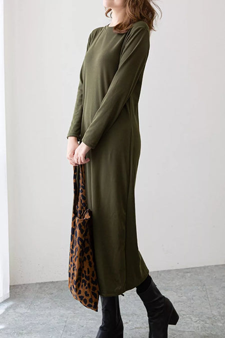 Casual Long Sleeve Midi Dress - alternate view 2