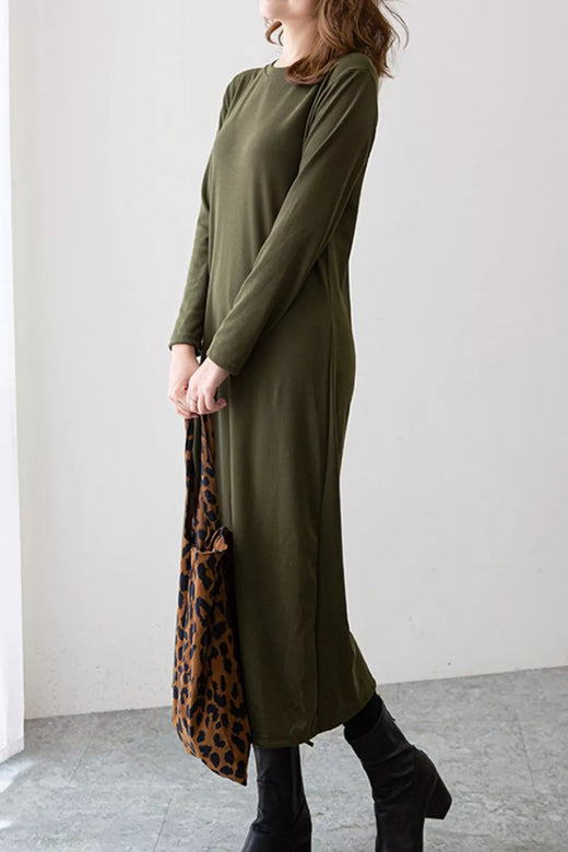 Casual Long Sleeve Midi Dress - alternate view 2